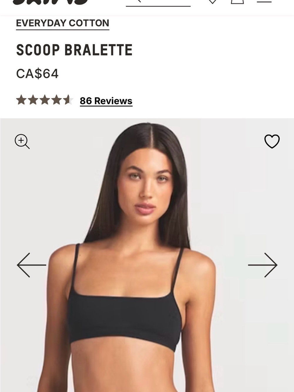 SKIMS Cotton Scoop Bralette 3X